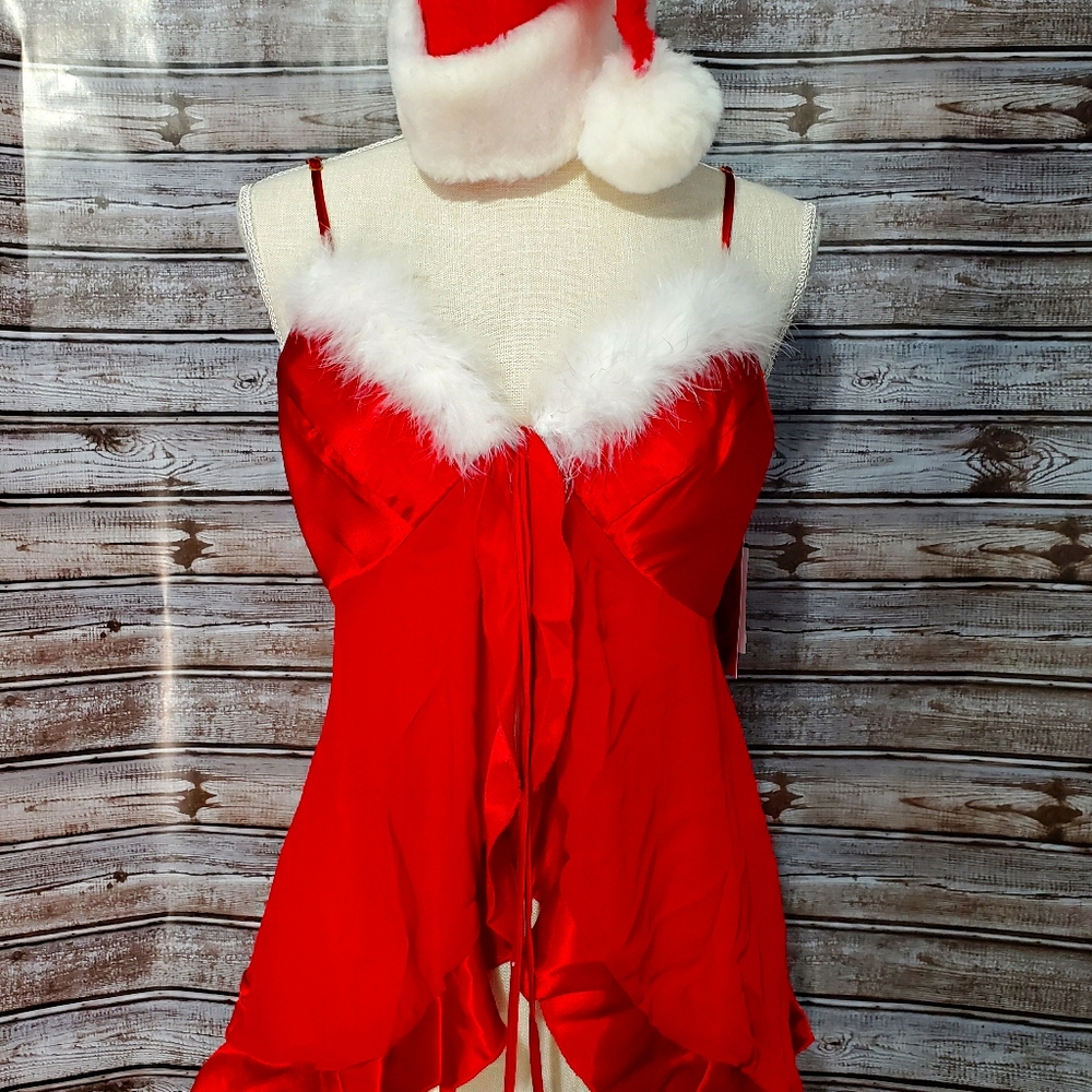 Cinema Etoile satin/crepe 2 piece red lingerie